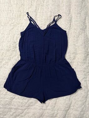Express Navy Blue Spaghetti-Strap Romper women’s medium like new
